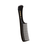 Side view of Master Barber hard rubber comb, highlighting ergonomic handle and fine teeth.
